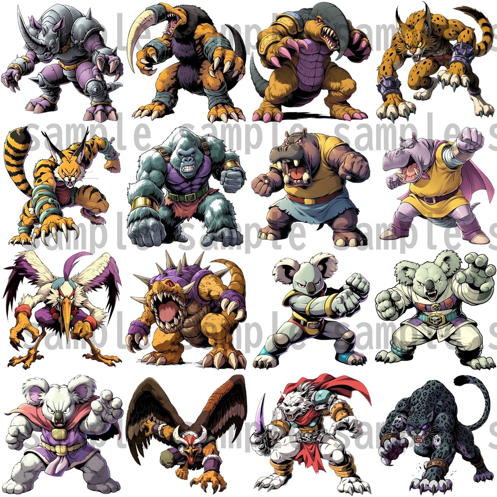 【155種】動物系モンスターイラスト 背景透過/TRPG/ゲーム/RPGツクール/挿絵/アイコン