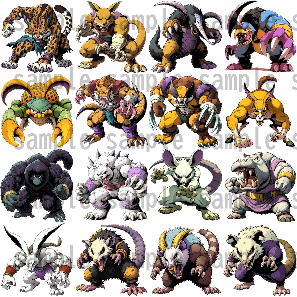 【155種】動物系モンスターイラスト 背景透過/TRPG/ゲーム/RPGツクール/挿絵/アイコン