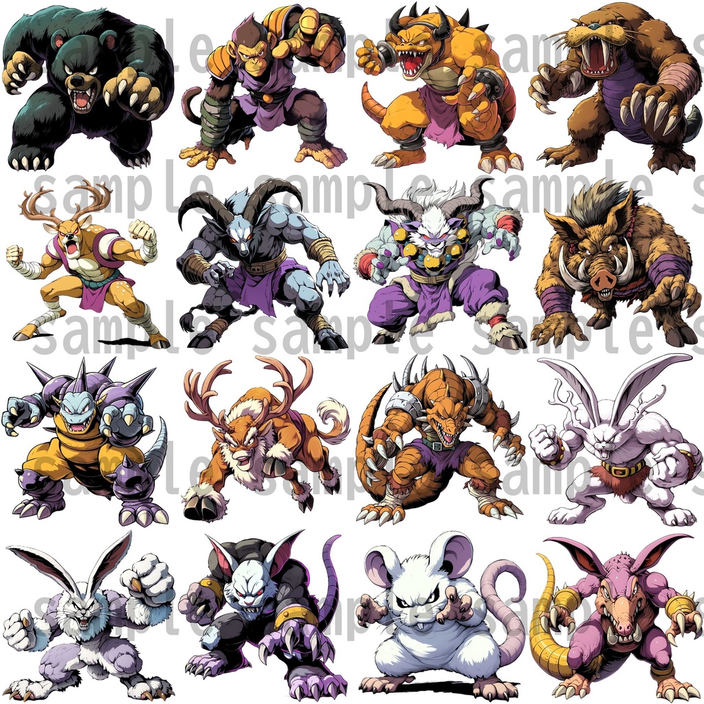 【155種】動物系モンスターイラスト 背景透過/TRPG/ゲーム/RPGツクール/挿絵/アイコン