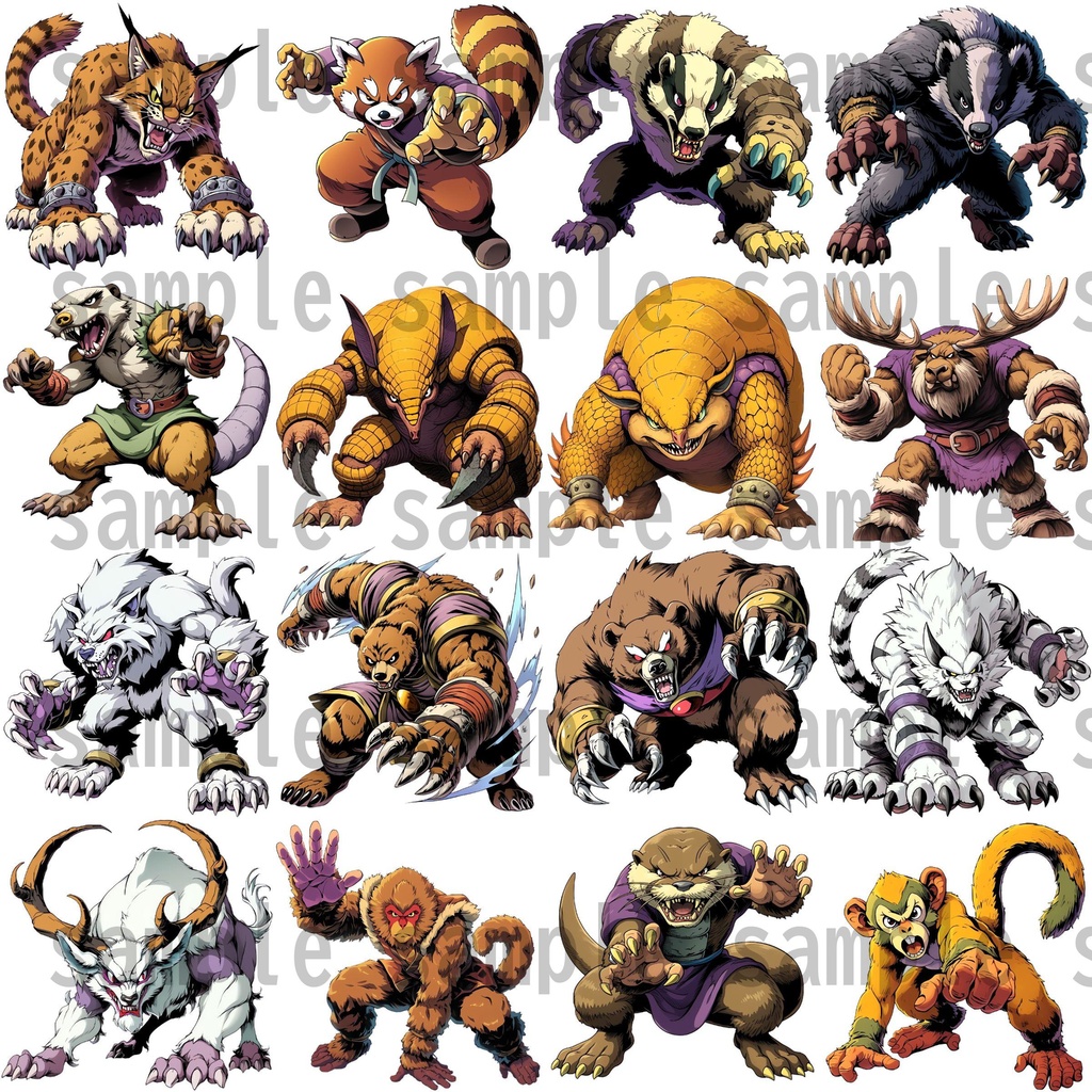 【155種】動物系モンスターイラスト 背景透過/TRPG/ゲーム/RPGツクール/挿絵/アイコン
