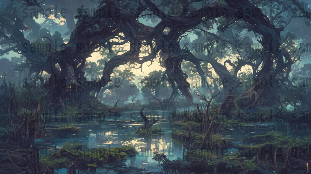 【100枚】異形危険地帯 ファンタジー背景イラスト集【著作権フリー】TRPG/RPG