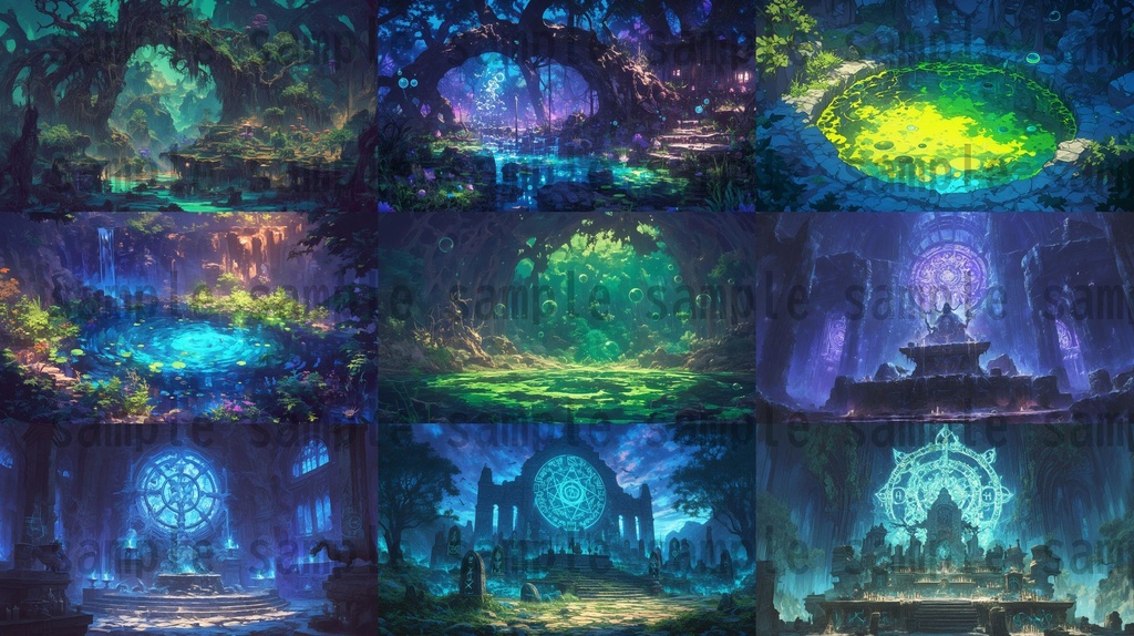 【100枚】異形危険地帯 ファンタジー背景イラスト集【著作権フリー】TRPG/RPG