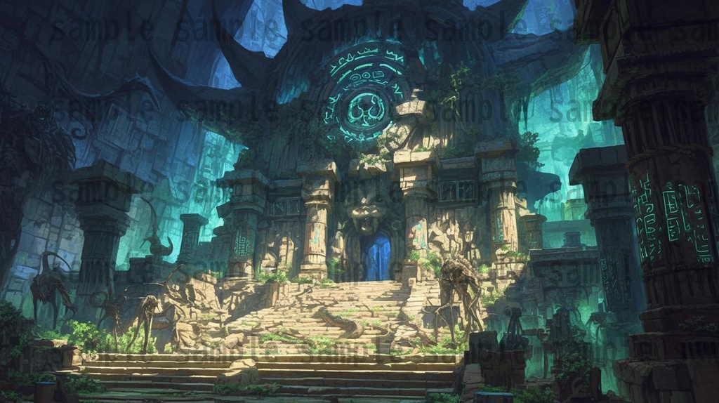 【100枚】異形危険地帯 ファンタジー背景イラスト集【著作権フリー】TRPG/RPG