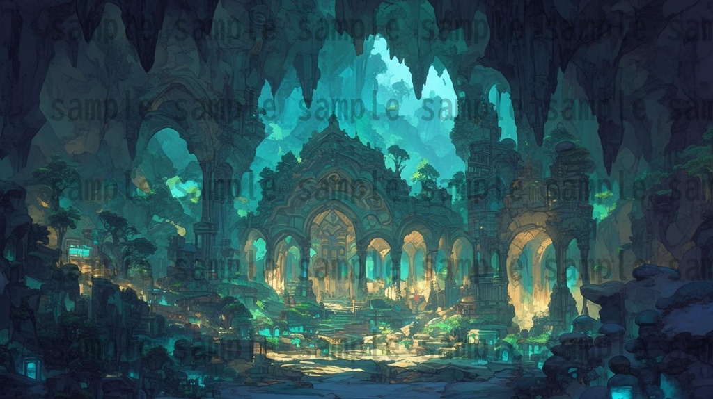 【100枚】異形危険地帯 ファンタジー背景イラスト集【著作権フリー】TRPG/RPG