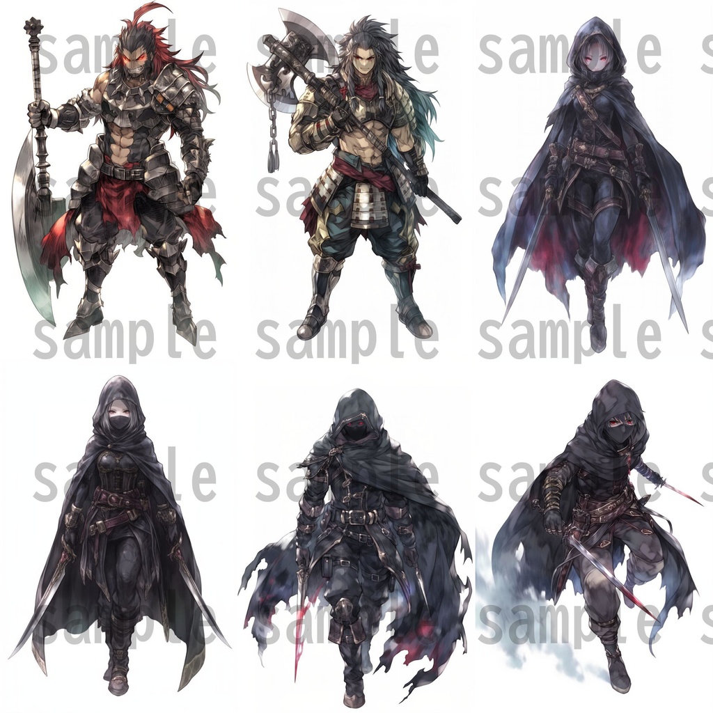 【100枚】RPG職業立ち絵イラスト part2【著作権フリー素材】TRPG