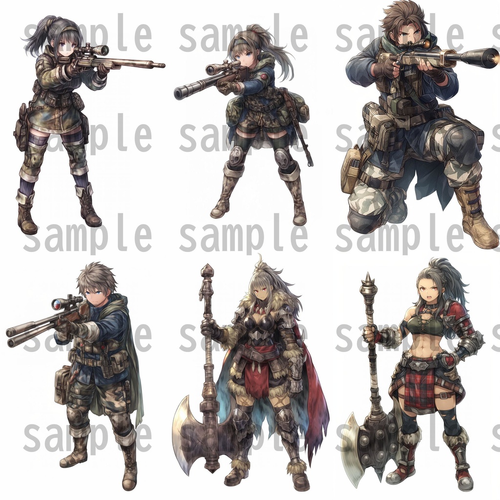 【100枚】RPG職業立ち絵イラスト part2【著作権フリー素材】TRPG