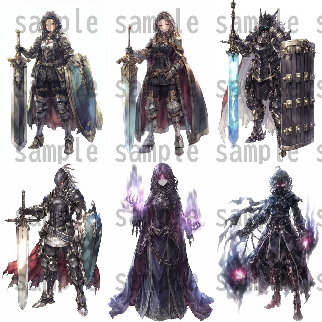 【100枚】RPG職業立ち絵イラスト part2【著作権フリー素材】TRPG