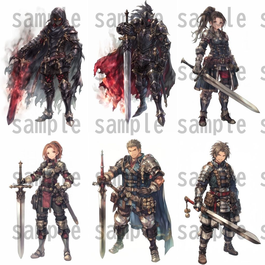 【100枚】RPG職業立ち絵イラスト part2【著作権フリー素材】TRPG