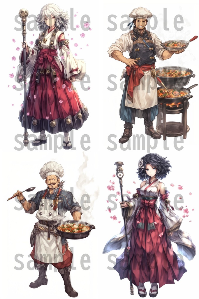 【100枚】RPG職業立ち絵イラスト part2【著作権フリー素材】TRPG