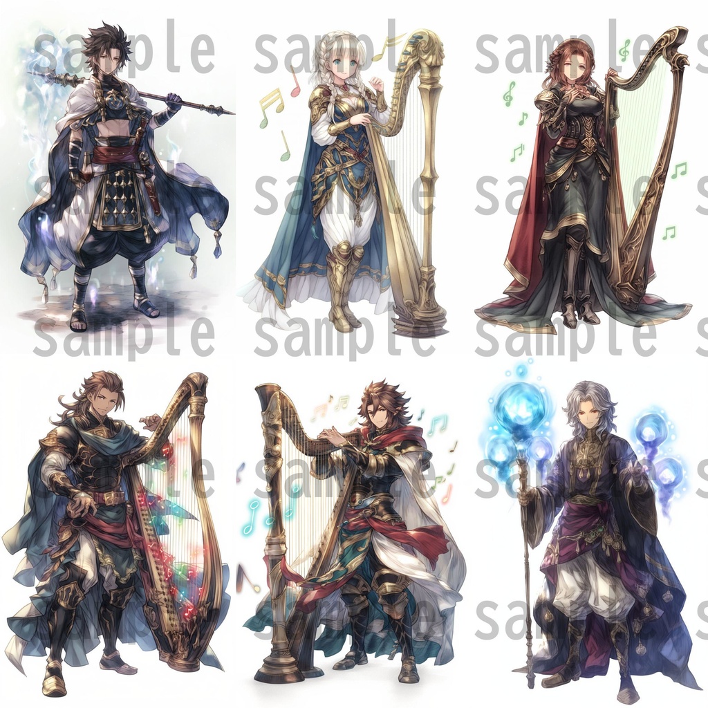 【100枚】RPG職業立ち絵イラスト part2【著作権フリー素材】TRPG