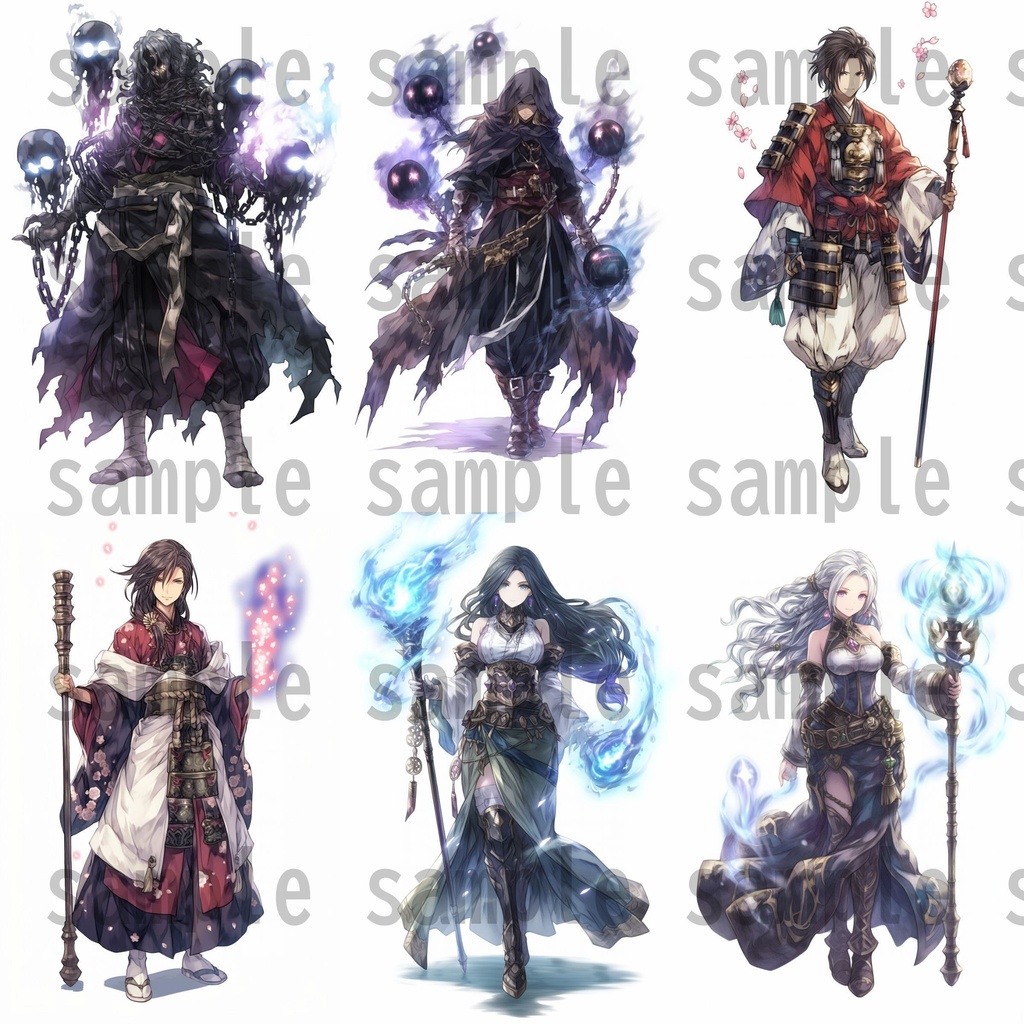 【100枚】RPG職業立ち絵イラスト part2【著作権フリー素材】TRPG