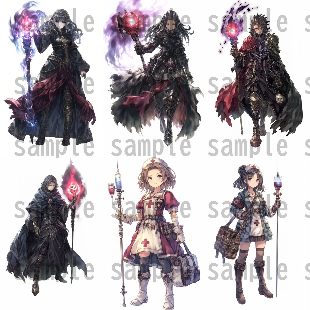 【100枚】RPG職業立ち絵イラスト part2【著作権フリー素材】TRPG