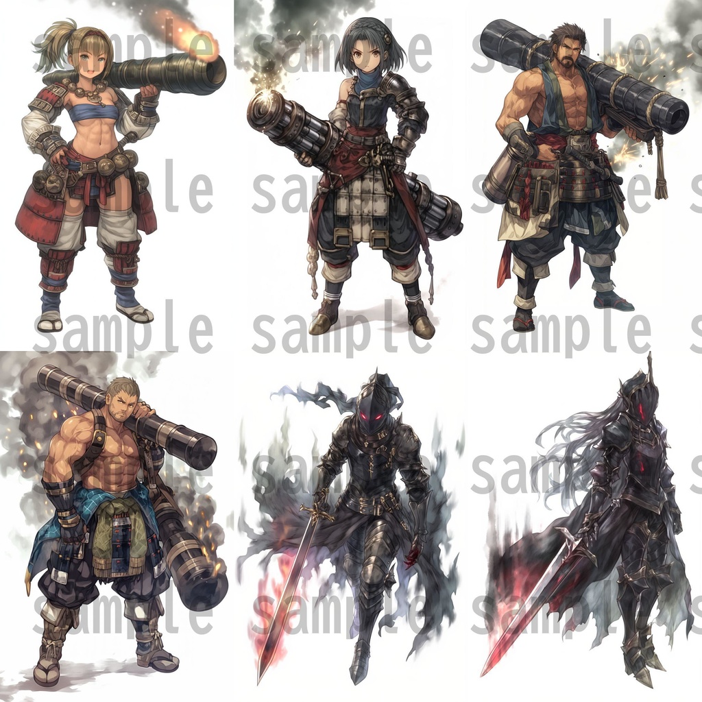 【100枚】RPG職業立ち絵イラスト part2【著作権フリー素材】TRPG