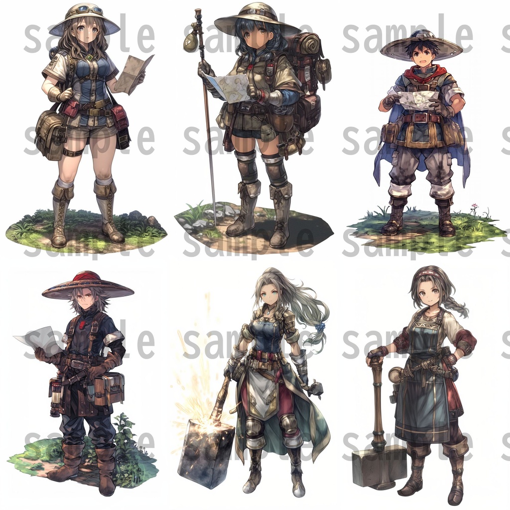 【100枚】RPG職業立ち絵イラスト part2【著作権フリー素材】TRPG