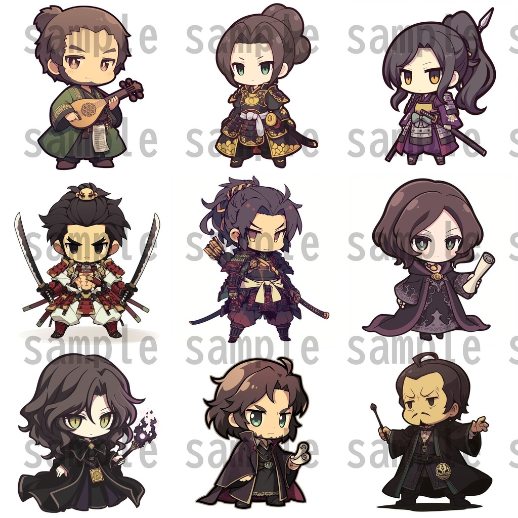 【92枚】RPG職業・ちびキャラ立ち絵イラスト/SDキャラ/二頭身【著作権フリー素材】TRPG