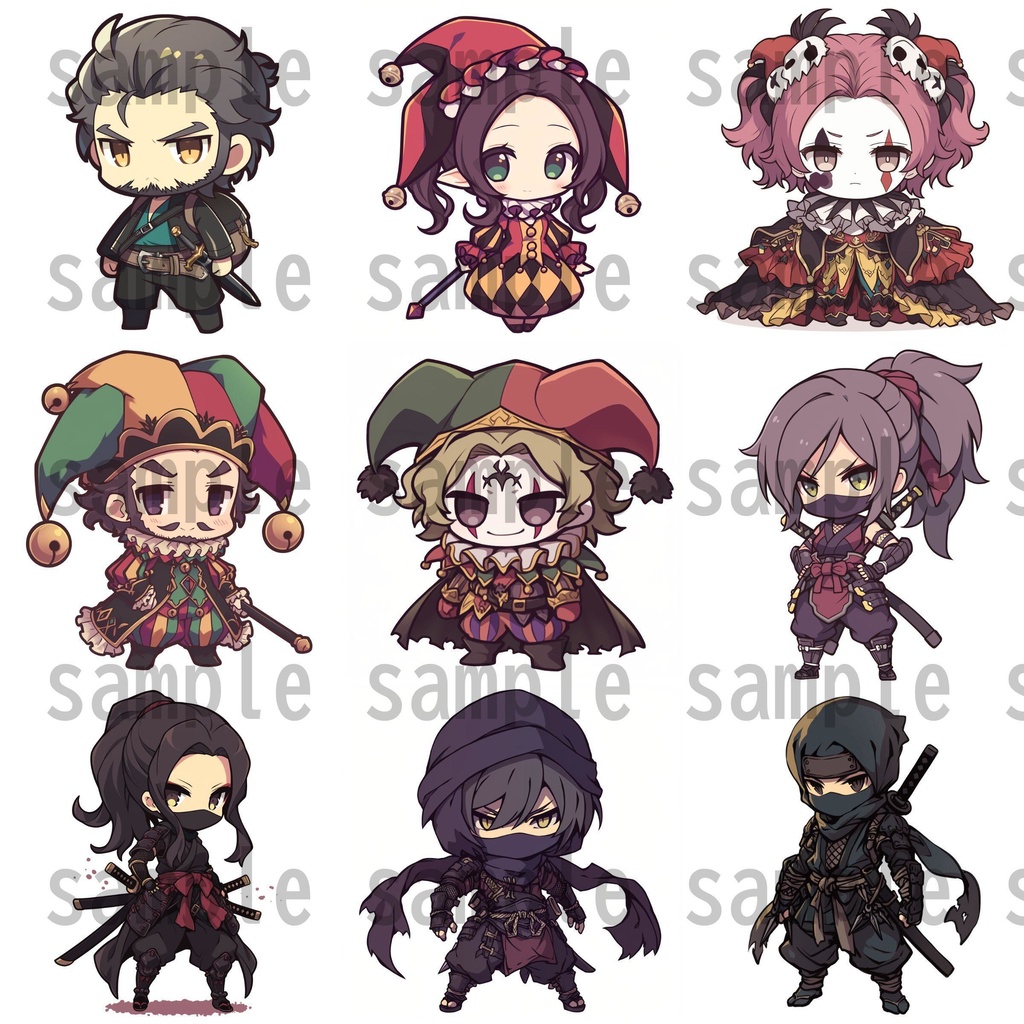 【92枚】RPG職業・ちびキャラ立ち絵イラスト/SDキャラ/二頭身【著作権フリー素材】TRPG