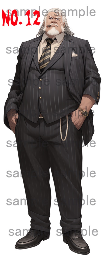 【背景透過】怖い人達の立ち絵・半グレ・反社会勢力・暴力団・マフィア・組長【著作権フリー素材】TRPG