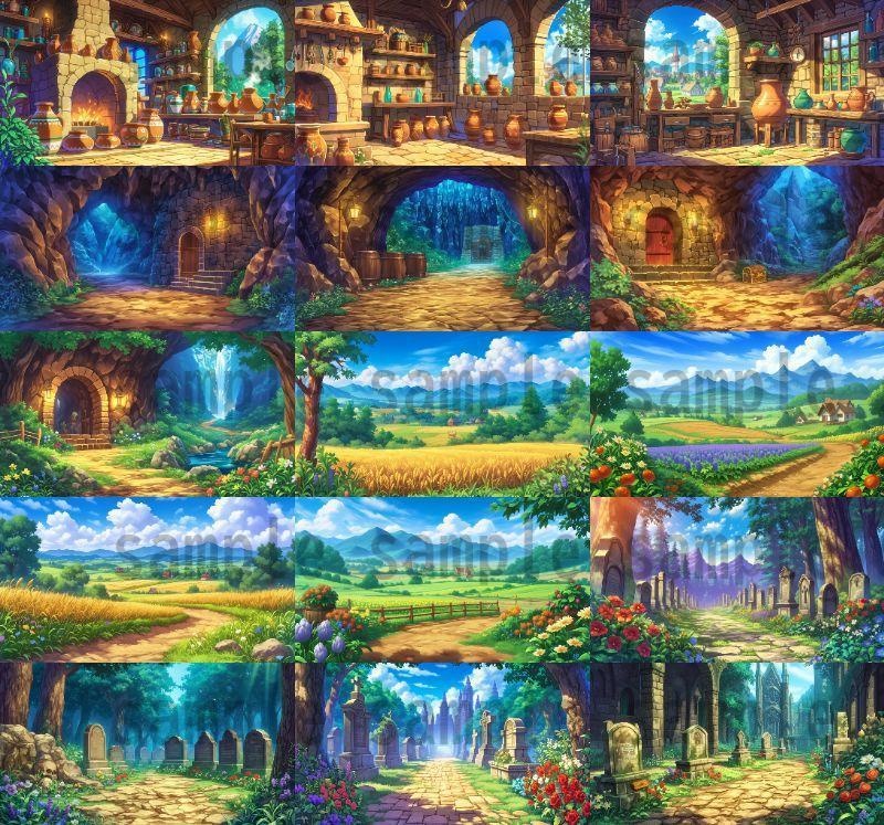 【136枚】RPG街中風景イラスト 背景画像【著作権フリー素材】ファンタジーTRPG