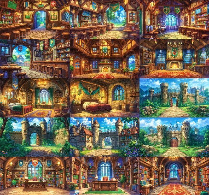 【136枚】RPG街中風景イラスト 背景画像【著作権フリー素材】ファンタジーTRPG