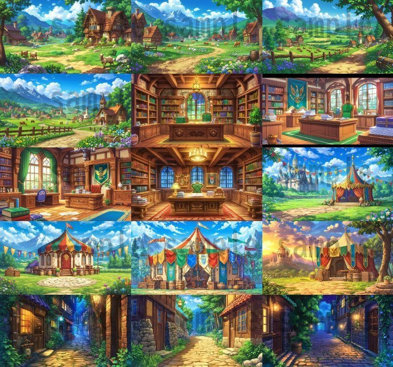 【136枚】RPG街中風景イラスト 背景画像【著作権フリー素材】ファンタジーTRPG