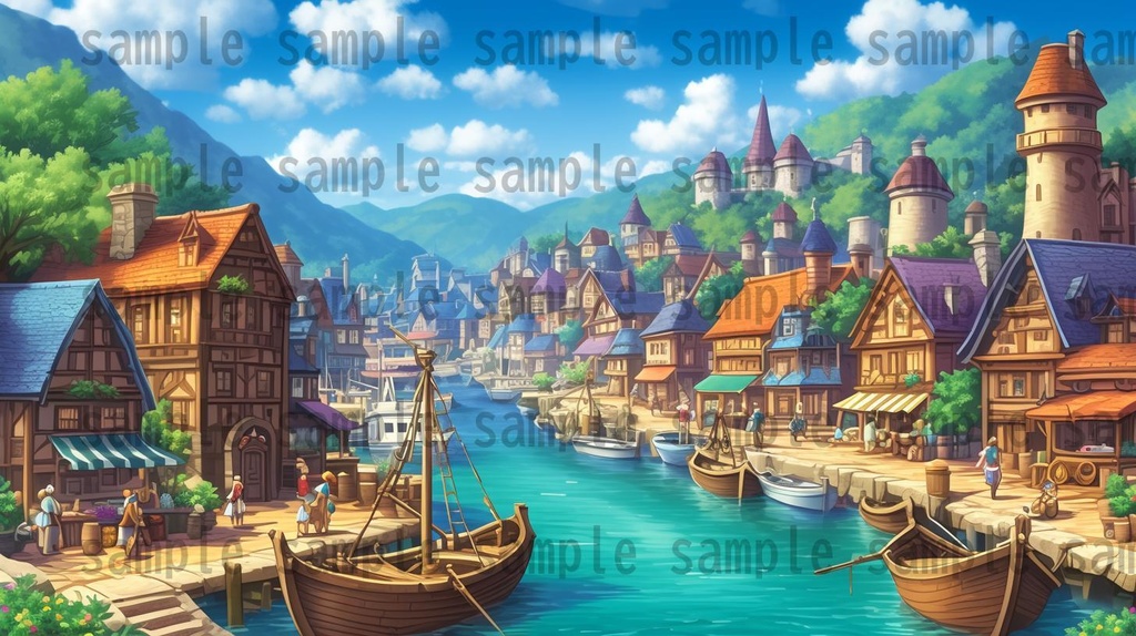 【136枚】RPG街中風景イラスト 背景画像【著作権フリー素材】ファンタジーTRPG