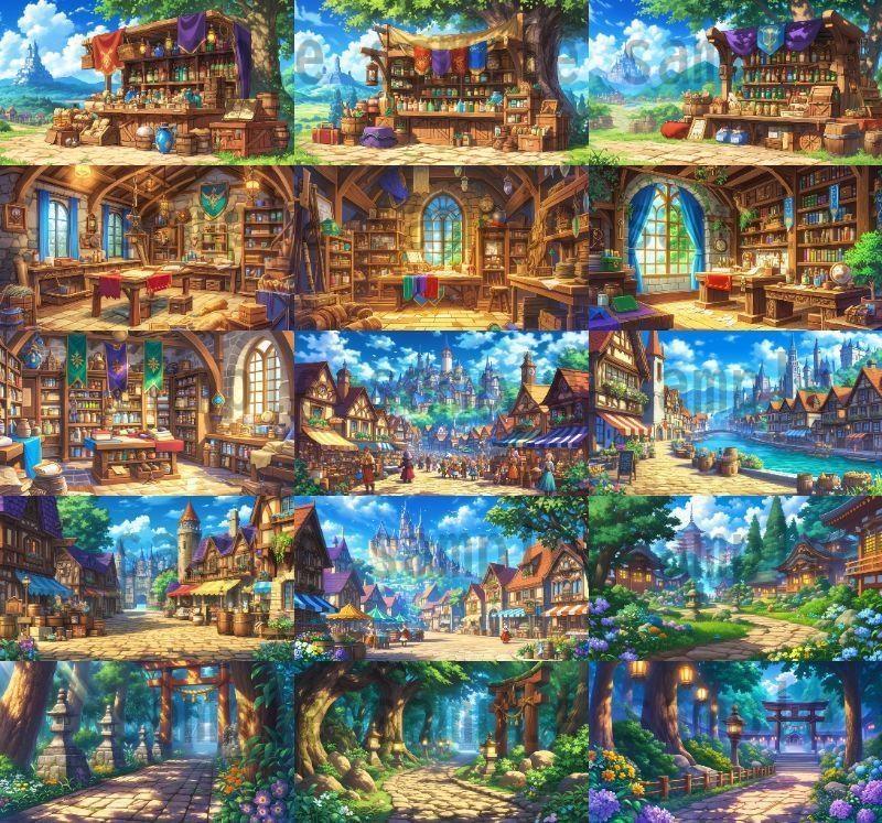 【136枚】RPG街中風景イラスト 背景画像【著作権フリー素材】ファンタジーTRPG