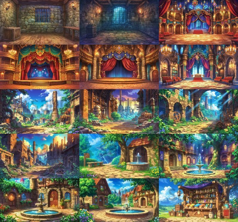 【136枚】RPG街中風景イラスト 背景画像【著作権フリー素材】ファンタジーTRPG