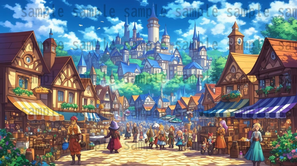 【136枚】RPG街中風景イラスト 背景画像【著作権フリー素材】ファンタジーTRPG