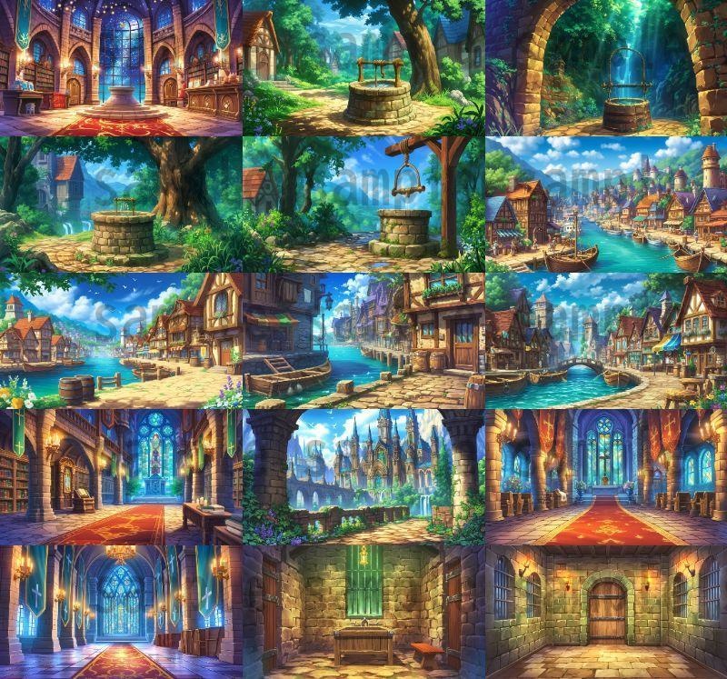 【136枚】RPG街中風景イラスト 背景画像【著作権フリー素材】ファンタジーTRPG