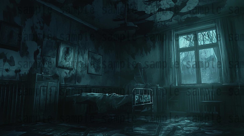 学校ホラー背景イラスト【著作権フリー画像素材】教室・校舎等