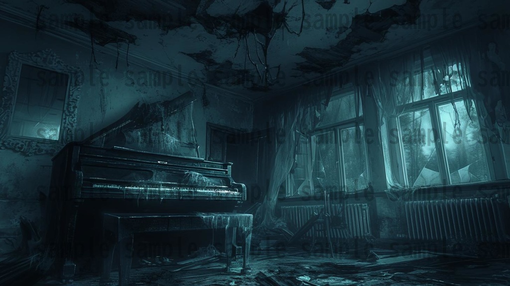 学校ホラー背景イラスト【著作権フリー画像素材】教室・校舎等