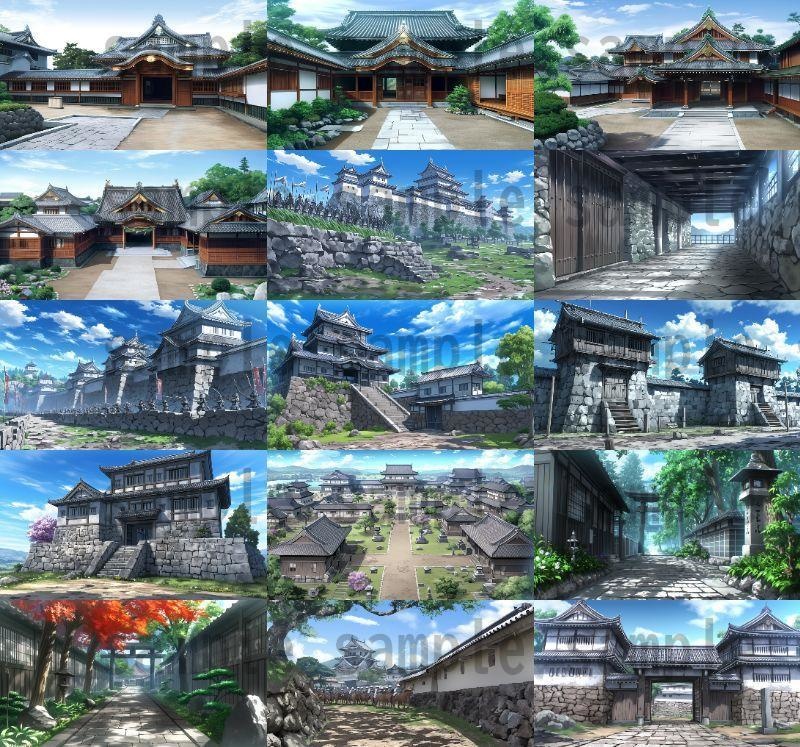 【120枚】日本のお城 背景イラスト【著作権フリー画像素材】