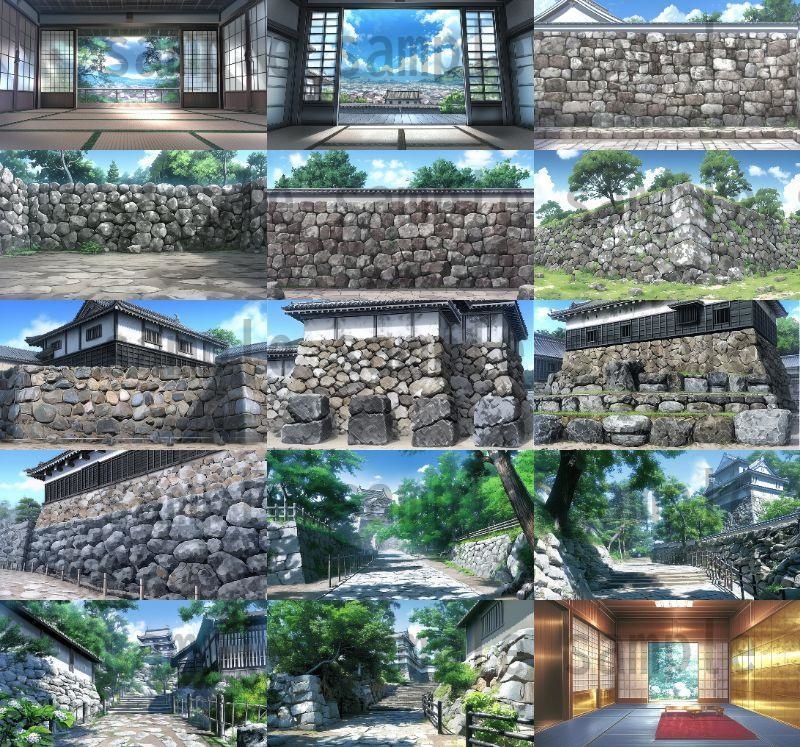 【120枚】日本のお城 背景イラスト【著作権フリー画像素材】