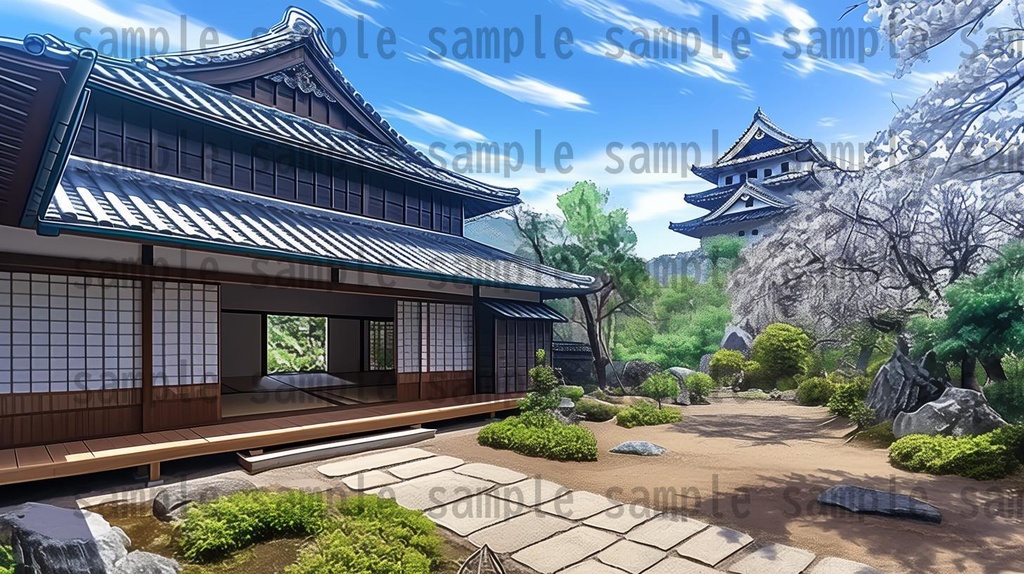 【120枚】日本のお城 背景イラスト【著作権フリー画像素材】