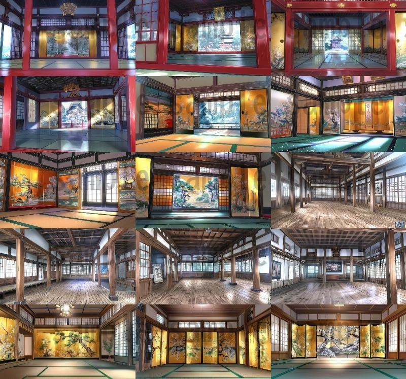 【120枚】日本のお城 背景イラスト【著作権フリー画像素材】