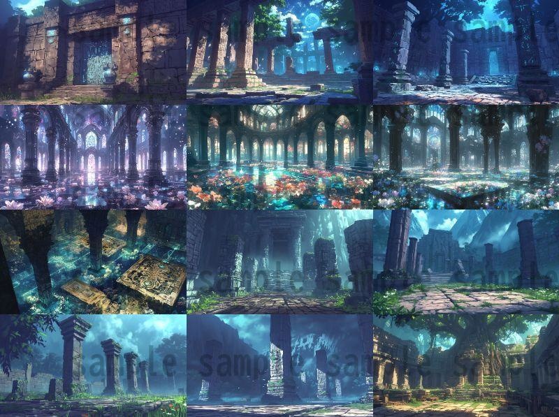 【147枚】失われた遺跡・古代遺跡・祠・神殿 ファンタジーRPG背景イラスト【著作権フリー画像素材】