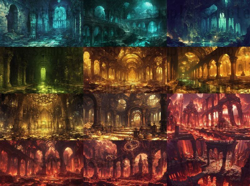 【147枚】失われた遺跡・古代遺跡・祠・神殿 ファンタジーRPG背景イラスト【著作権フリー画像素材】