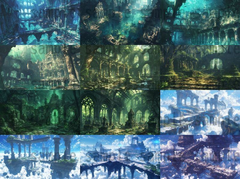 【147枚】失われた遺跡・古代遺跡・祠・神殿 ファンタジーRPG背景イラスト【著作権フリー画像素材】