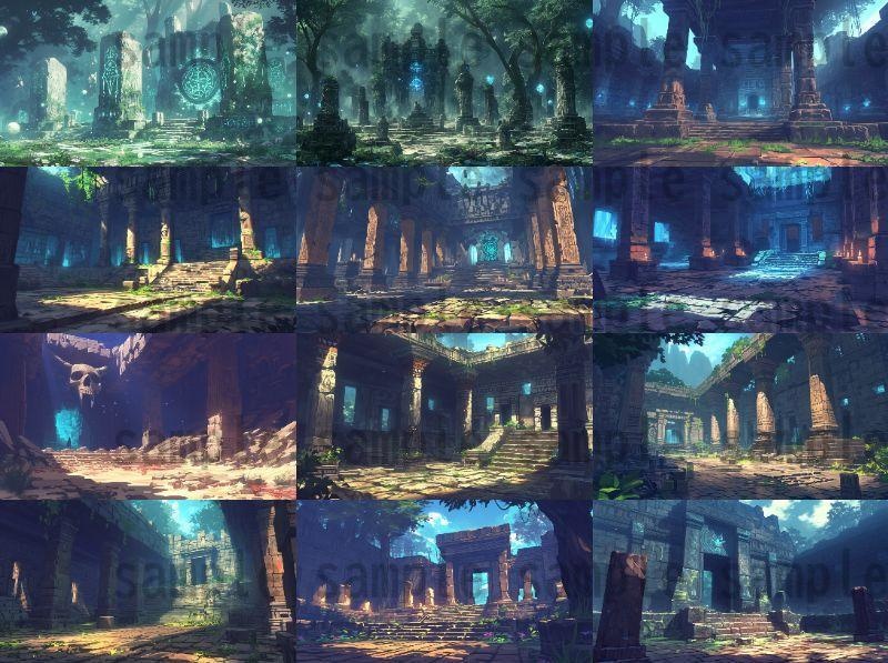 【147枚】失われた遺跡・古代遺跡・祠・神殿 ファンタジーRPG背景イラスト【著作権フリー画像素材】