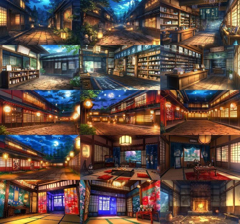 【200枚】戦国時代 和の背景画 村・街中など 【著作権フリー画像素材】