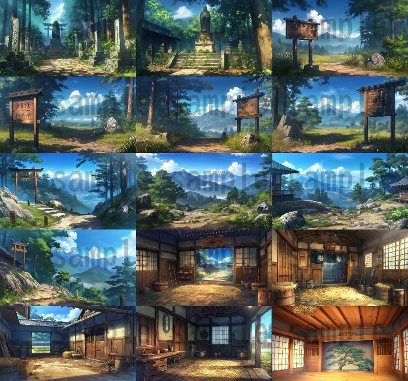 【200枚】戦国時代 和の背景画 村・街中など 【著作権フリー画像素材】