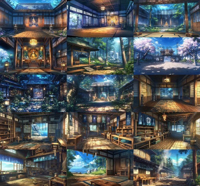 【200枚】戦国時代 和の背景画 村・街中など 【著作権フリー画像素材】