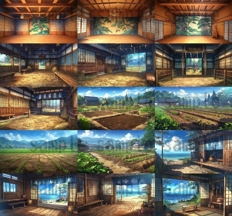 【200枚】戦国時代 和の背景画 村・街中など 【著作権フリー画像素材】