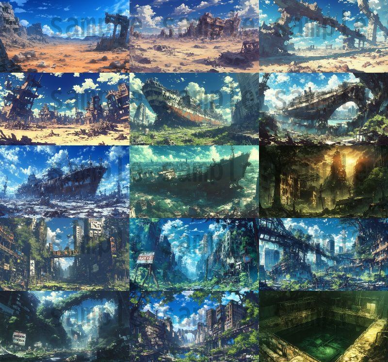 【140枚】終末世界・ポストアポカリプス 背景イラスト【著作権フリー素材】ファンタジーRPG