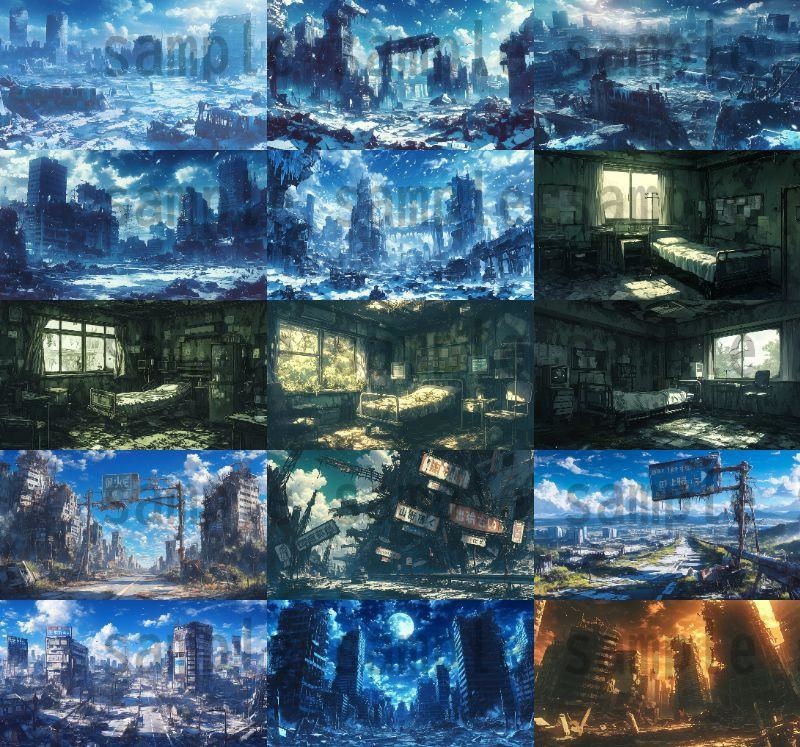 【140枚】終末世界・ポストアポカリプス 背景イラスト【著作権フリー素材】ファンタジーRPG