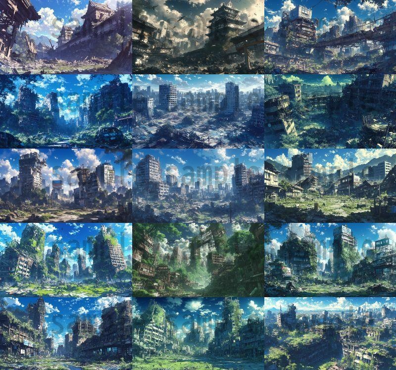 【140枚】終末世界・ポストアポカリプス 背景イラスト【著作権フリー素材】ファンタジーRPG