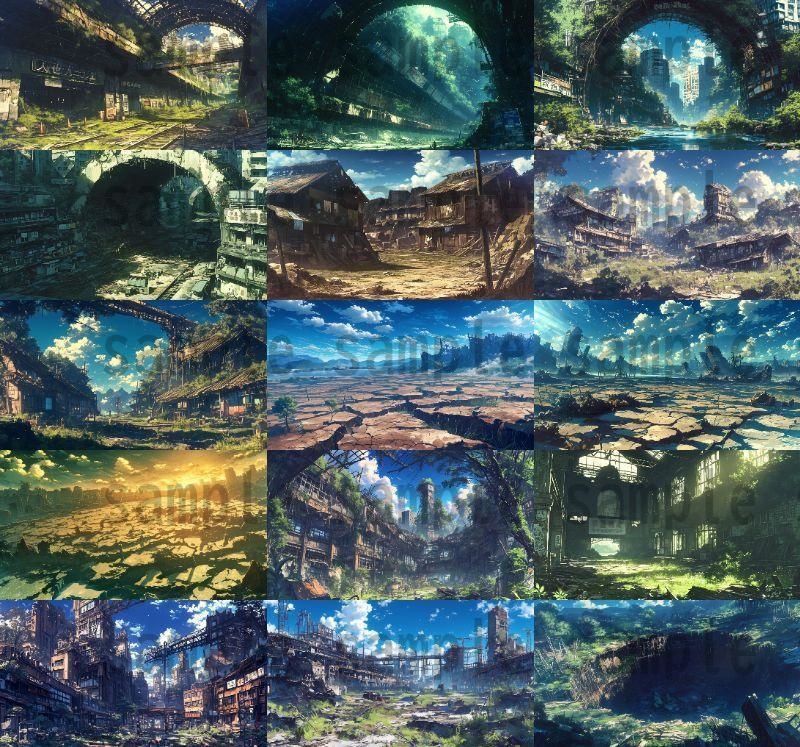 【140枚】終末世界・ポストアポカリプス 背景イラスト【著作権フリー素材】ファンタジーRPG