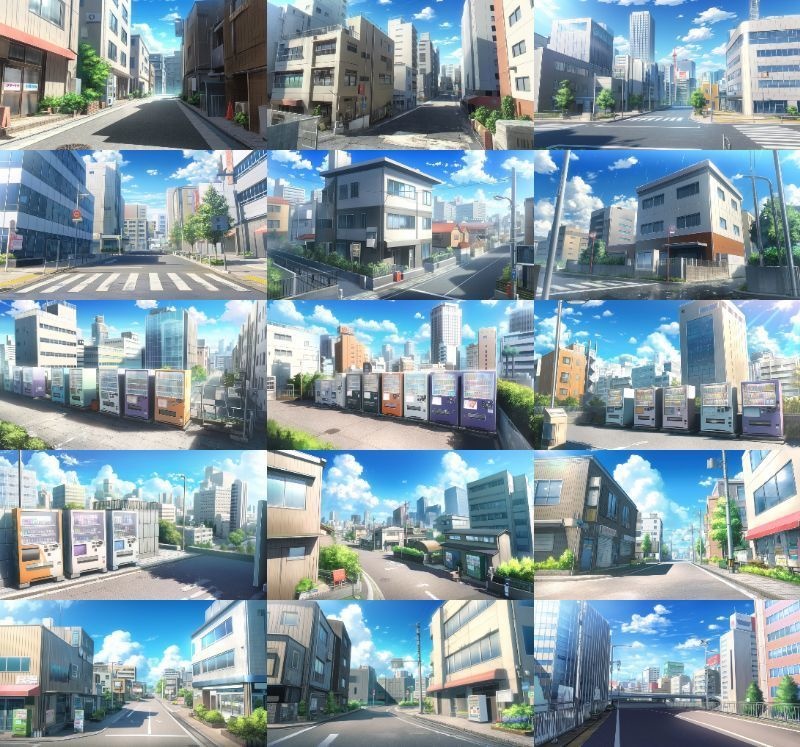 【337枚】昼・夕・夜、街中の背景イラスト【著作権フリー素材】