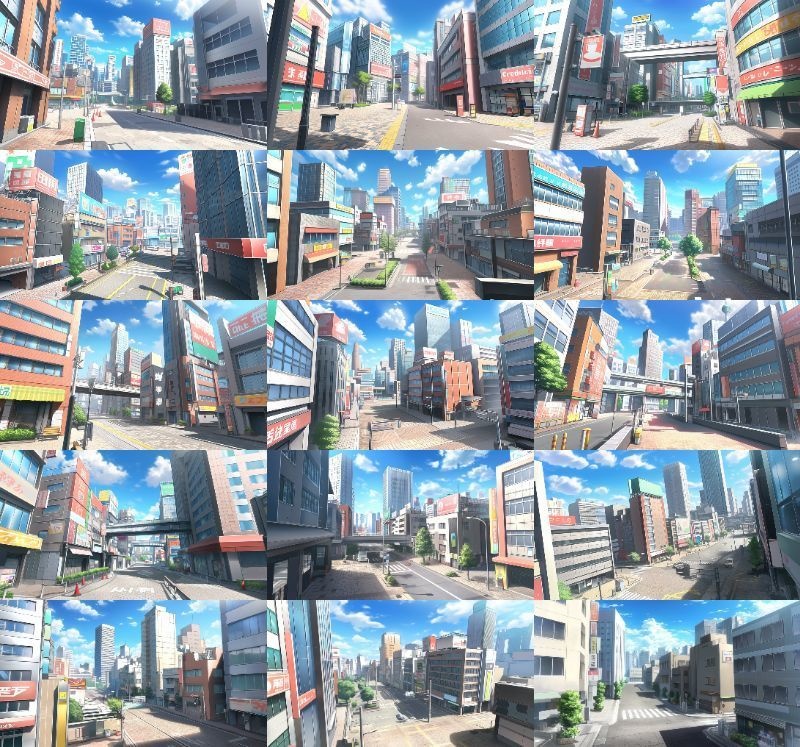 【337枚】昼・夕・夜、街中の背景イラスト【著作権フリー素材】