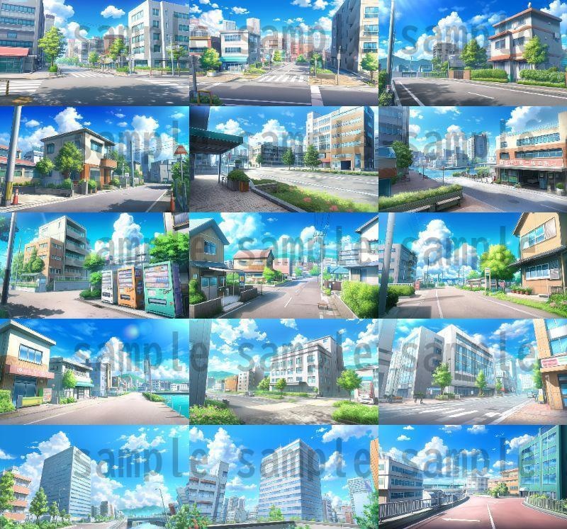 【259枚】街の風景/春夏秋冬/季節別の背景イラスト【著作権フリー素材】